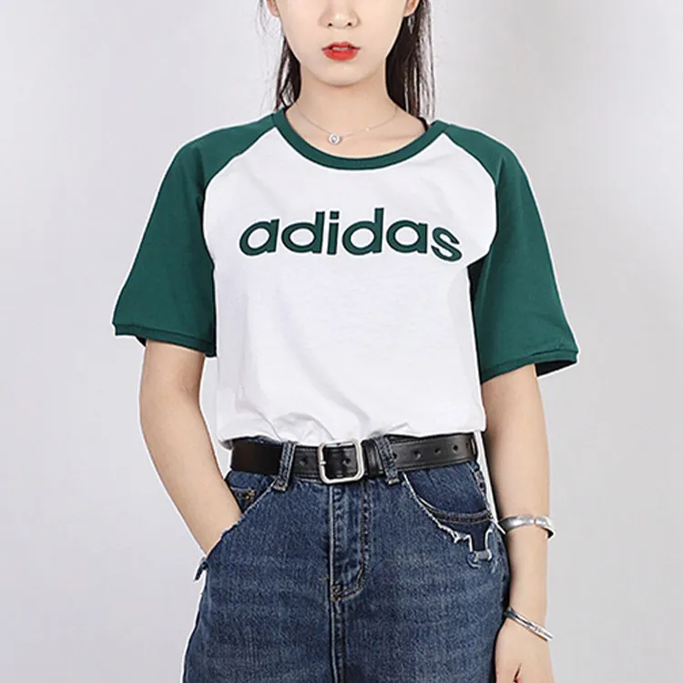 Adidas Neo Raglan Sleeve T Shirt Women's Green-3