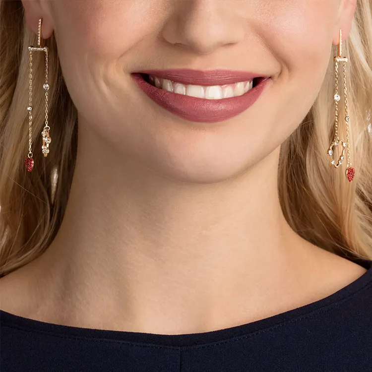 Swarovski Oxo Stud Earrings Women's Red-3
