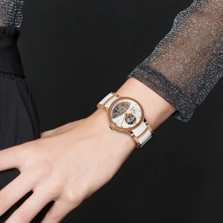 RADO Crystal Collection Automatic Mechanical Movement Women's Watch Watch 33mm 33mm White Dial-3