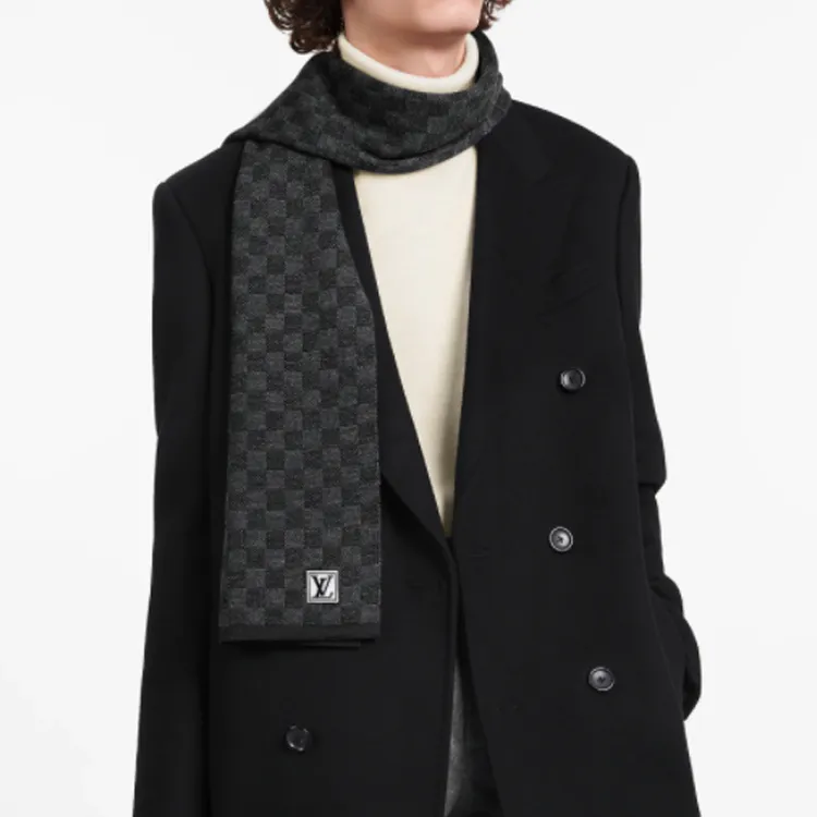 LOUIS VUITTON 2021 Logo-appliqué Wool Scarf-3