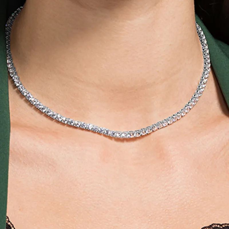 Swarovski Matrix Tennis Faux Crystal Necklaces Women's-2