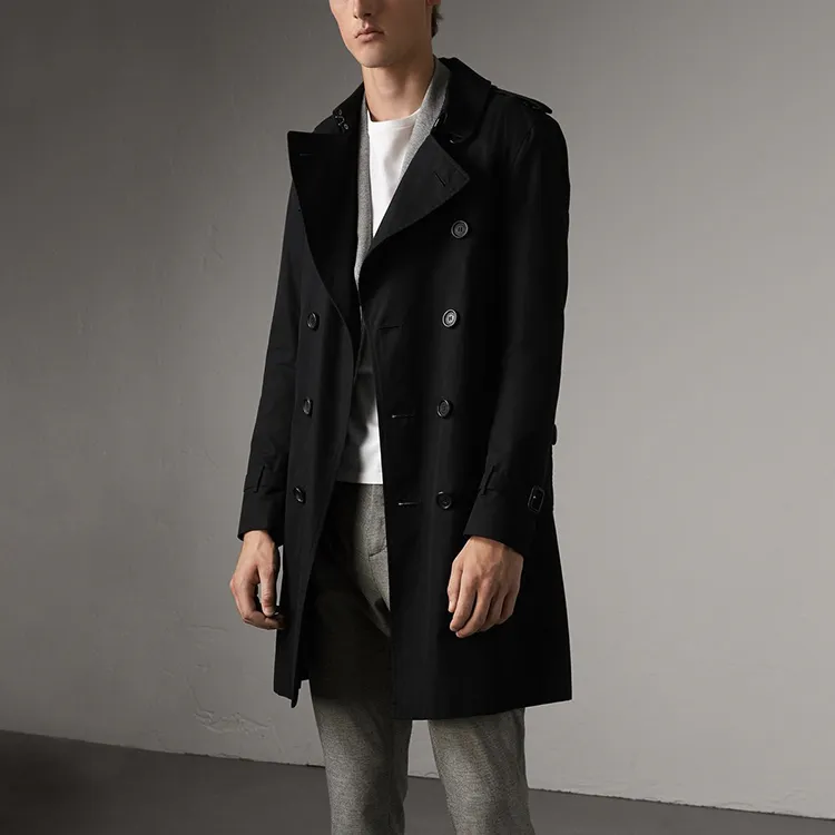 Burberry Trench Coat Men's Black-3