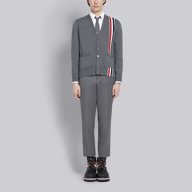 THOM BROWNE Loose Fit Knitwear Men's Gray-6