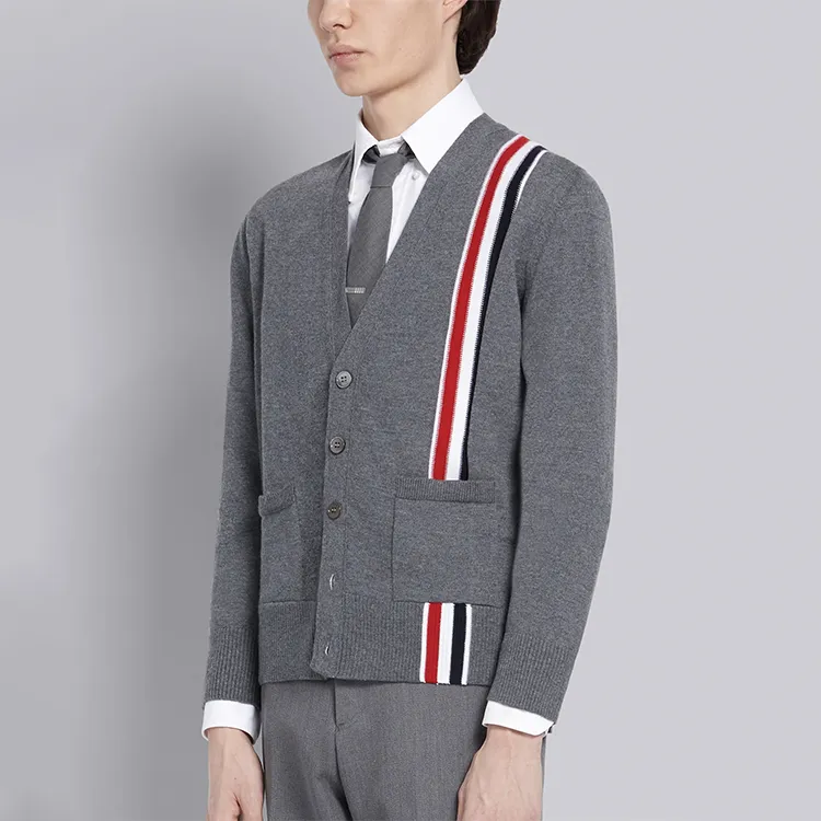 THOM BROWNE Loose Fit Knitwear Men's Gray-5