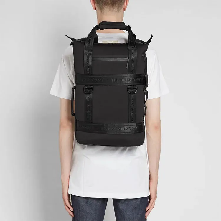 Adidas Originals Neoprene Fabric Backpack Double Shoulder Backpack Handbag Regular Unisex Pure Black-5