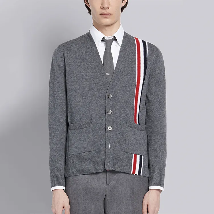 THOM BROWNE Loose Fit Knitwear Men's Gray-3