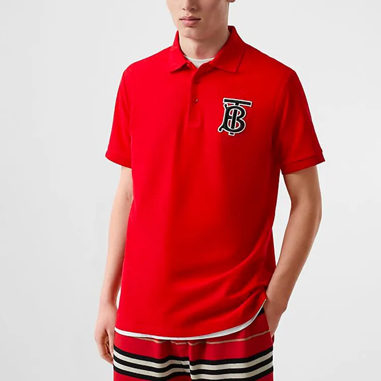 Burberry Polo Shirts Men Red-1
