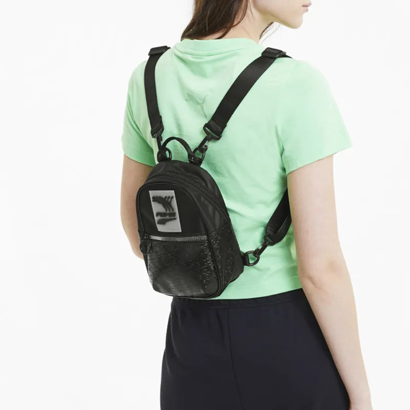 PUMA Artificial Leather Fabric Backpack Regular Women's Black-1