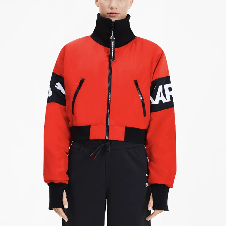 PUMA X KARL LAGERFELD Cropped Coats Women's Red-3