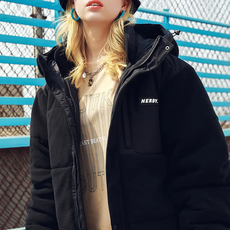 Nerdy Puffer Jackets Unisex Black-4