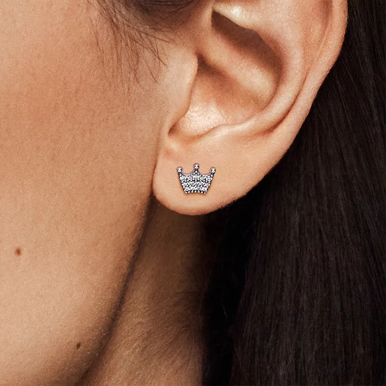 Pandora 925 Sterling Silver Stud Earrings Women's Silver-1