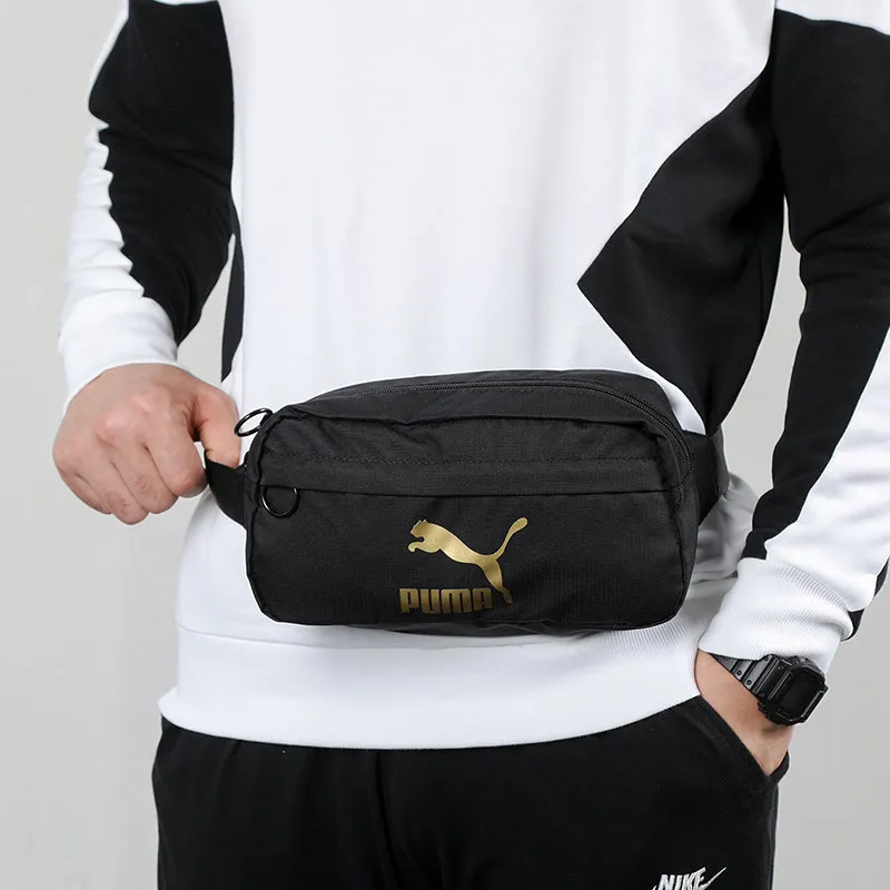 PUMA Polyester Shoulder Bag Crossbody Bag Fanny Pack Regular Unisex Black Gold-4