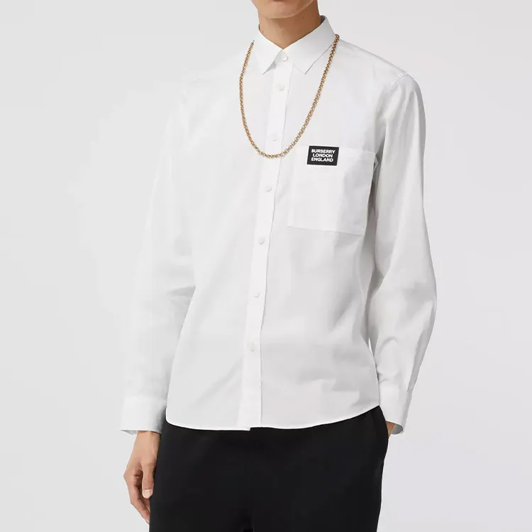 Burberry Shirts Men White-3