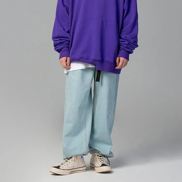 GAONCREW Wide Leg Jeans Unisex Light Blue-2