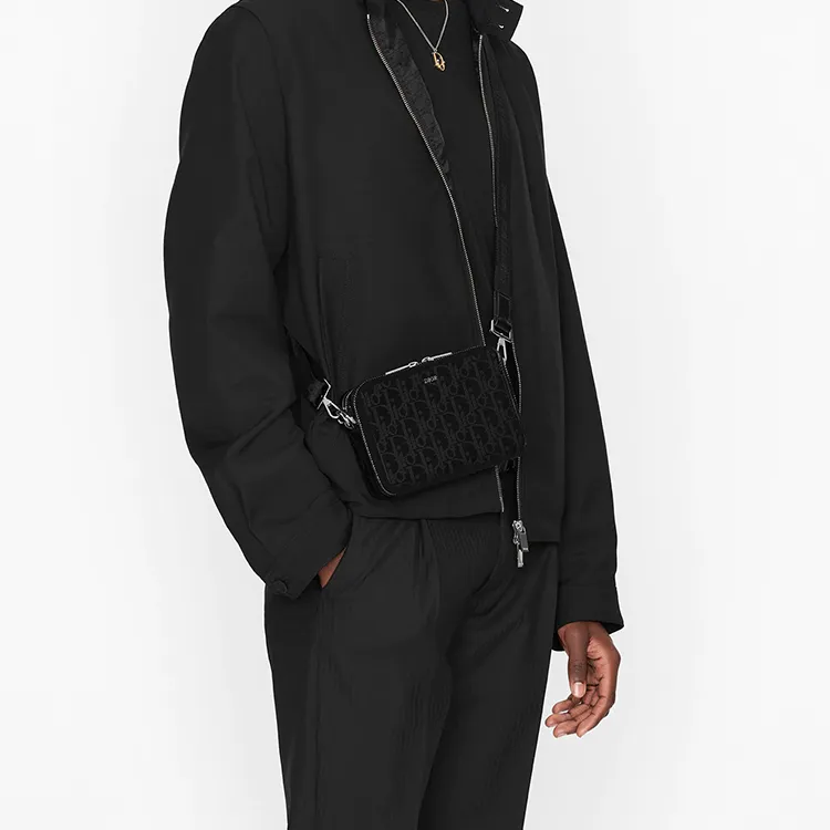 DIOR Galaxy Leather Messenger Bag, Clutch, Crossbody Bag, Shoulder Bag Men's Black-4