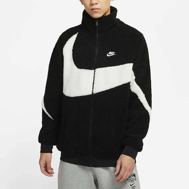 Nike Velvet Jackets Men Black/White-3