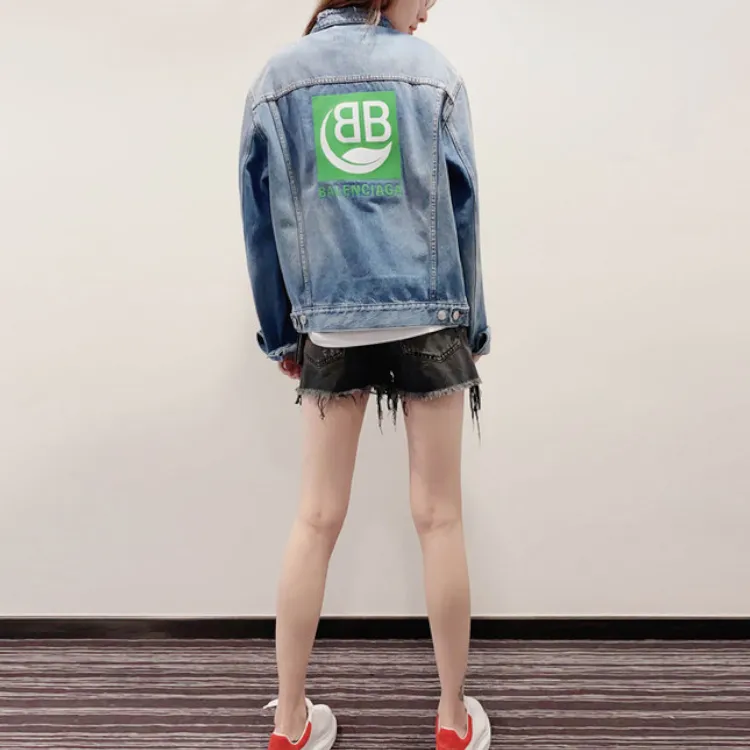 Balenciaga Denim Jacket Regular Fit Unisex Blue-3