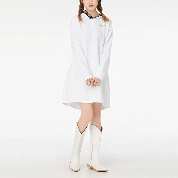 PUMA Long Sleeved Dresses Women's White-2