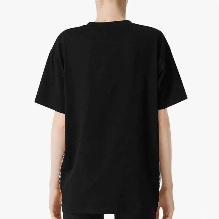 Burberry Women'ss Vintage Check Panel T shirt Black-5