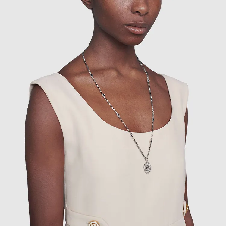 GUCCI 925 Sterling Silver Necklaces Unisex Silver-5