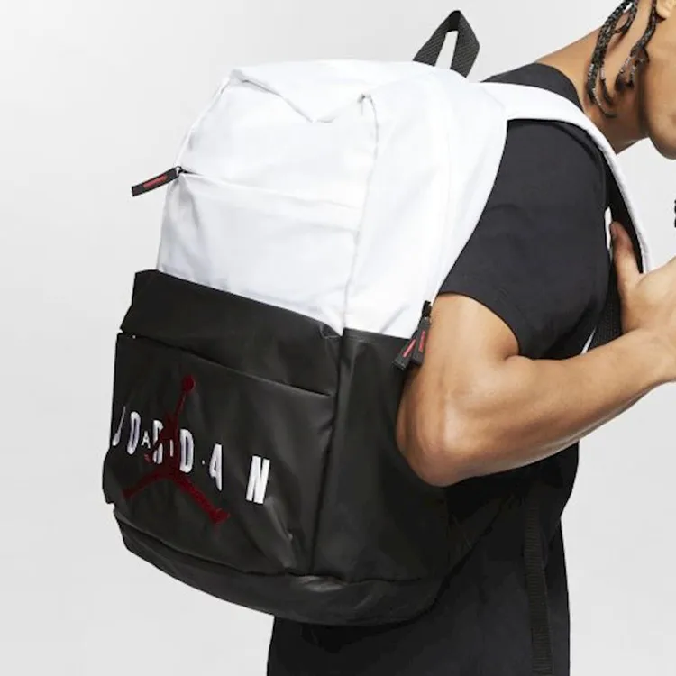 Jordan Polyester Backpack Regular Unisex Black White-4