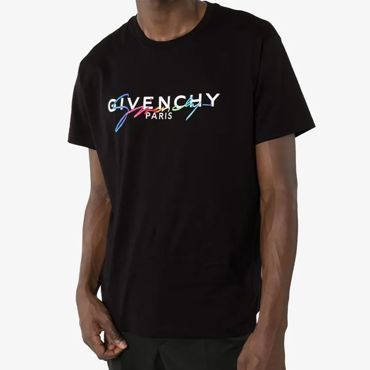 Givenchy Paris Rainbow Signature Logo T Shirt-2