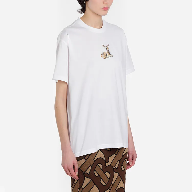 Burberry Women'ss Deer Print Cotton T shirt-3
