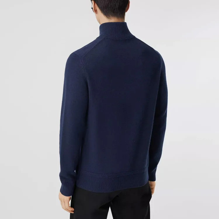 Burberry Cashmere Sweaters Men Marine Blue-2