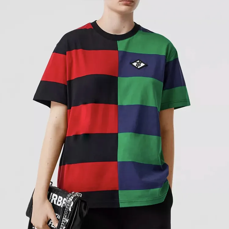 Burberry T Shirt Women's Red Green-2