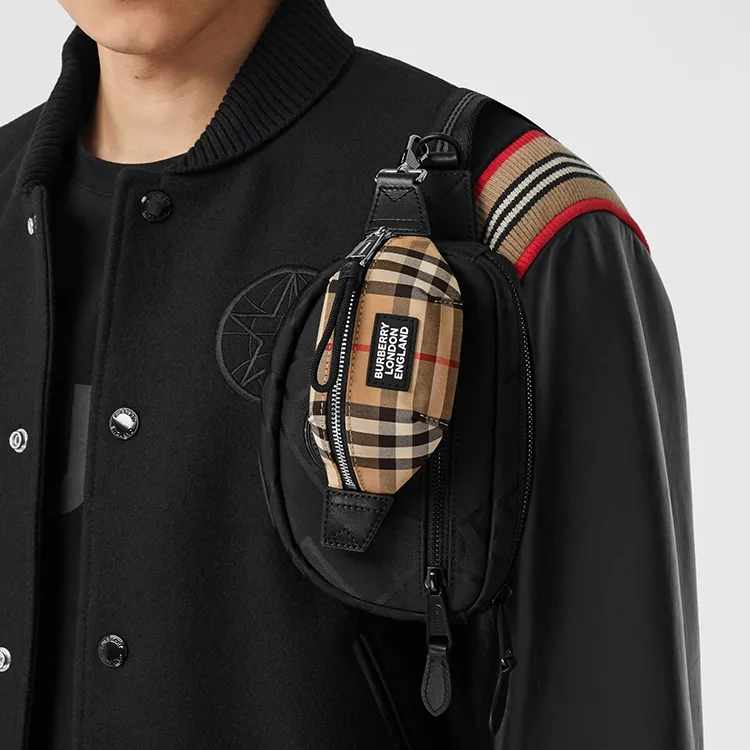 Burberry Cotton Pendant Fanny Pack Extra Mini Men's Brown-5