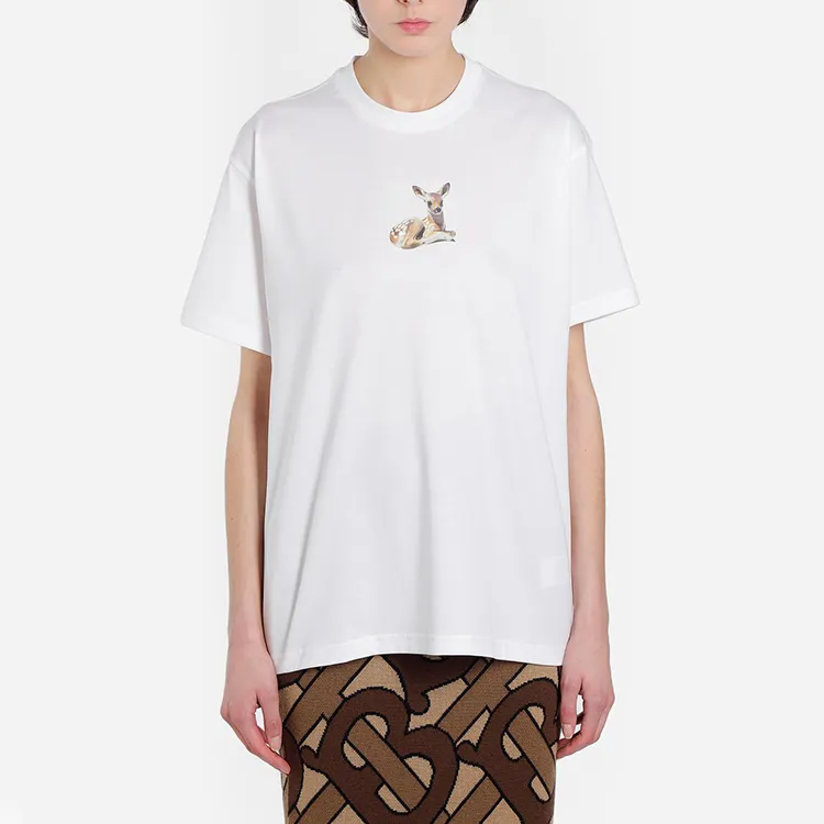 Burberry Women'ss Deer Print Cotton T shirt-1