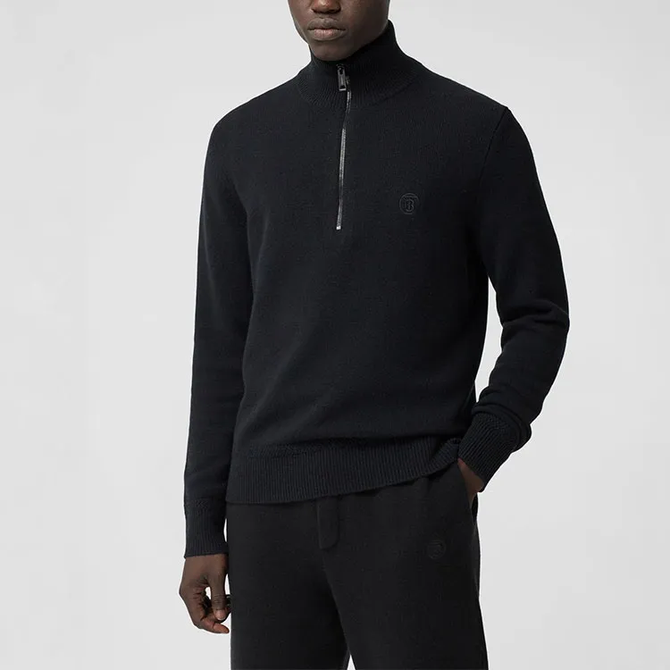 Burberry Embroidered Logo Cashmere Jumper-1