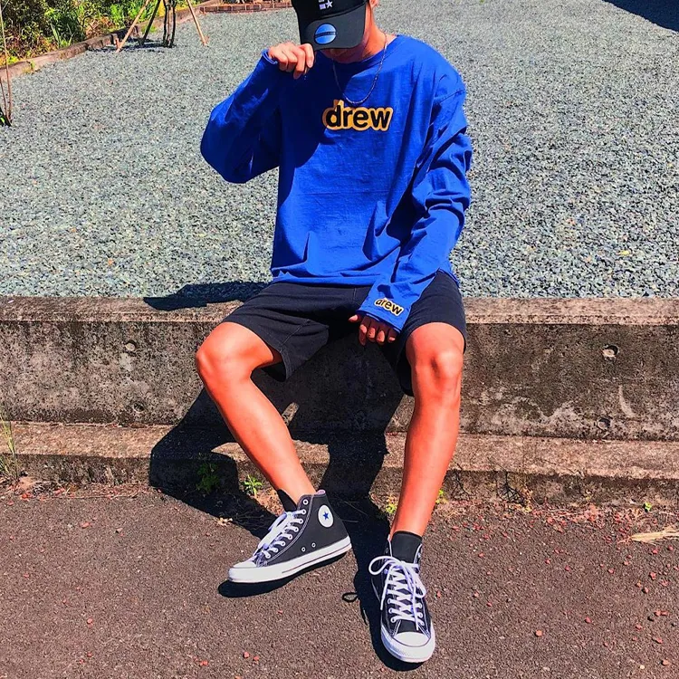 Drew House Smiley Collection Sweatshirt Unisex Blue-5