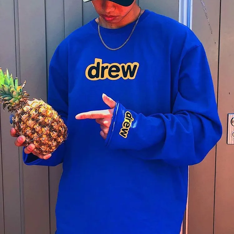 Drew House Smiley Collection Sweatshirt Unisex Blue-2