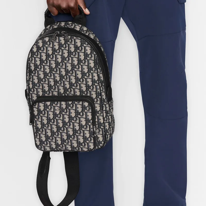 DIOR Cow Leather Sling Bag, Shoulder Bag, Crossbody Bag Regular Men's Beige And Black-7