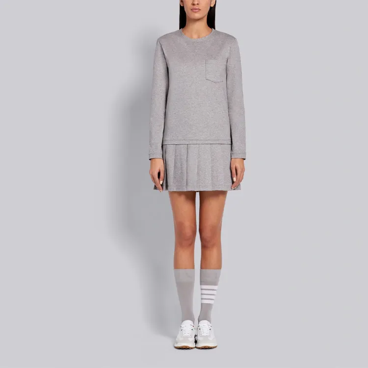 THOM BROWNE Long Sleeved Dresses Women's Light Gray-1