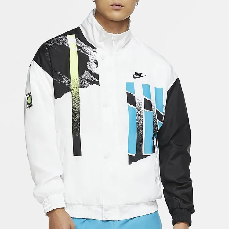 Nike Jackets Men White Light Blue-2