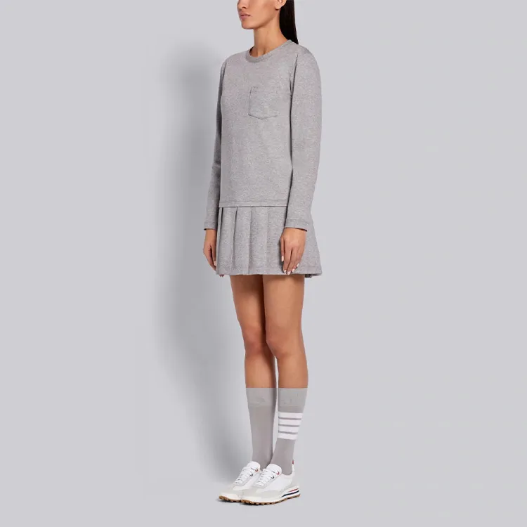 THOM BROWNE Long Sleeved Dresses Women's Light Gray-3