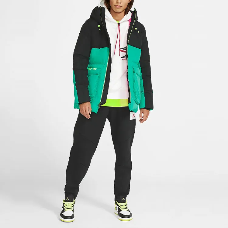 Jordan Down Jackets Men Black Green Multicolor-3