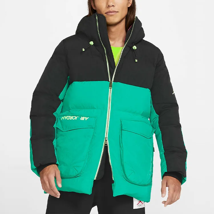 Jordan Down Jackets Men Black Green Multicolor-5