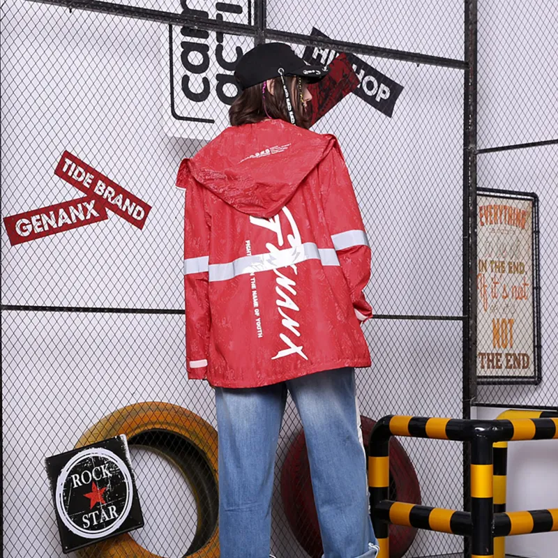 GENANX Loose Fit Jacket Unisex Red-4