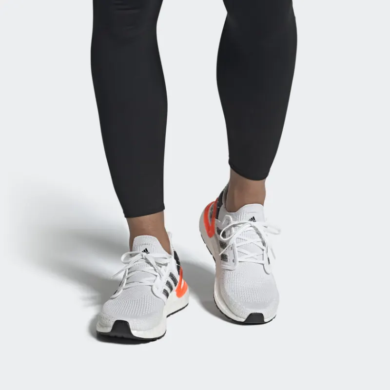 Adidas Ultra Boost 20 White Orange Heel Pattern-5