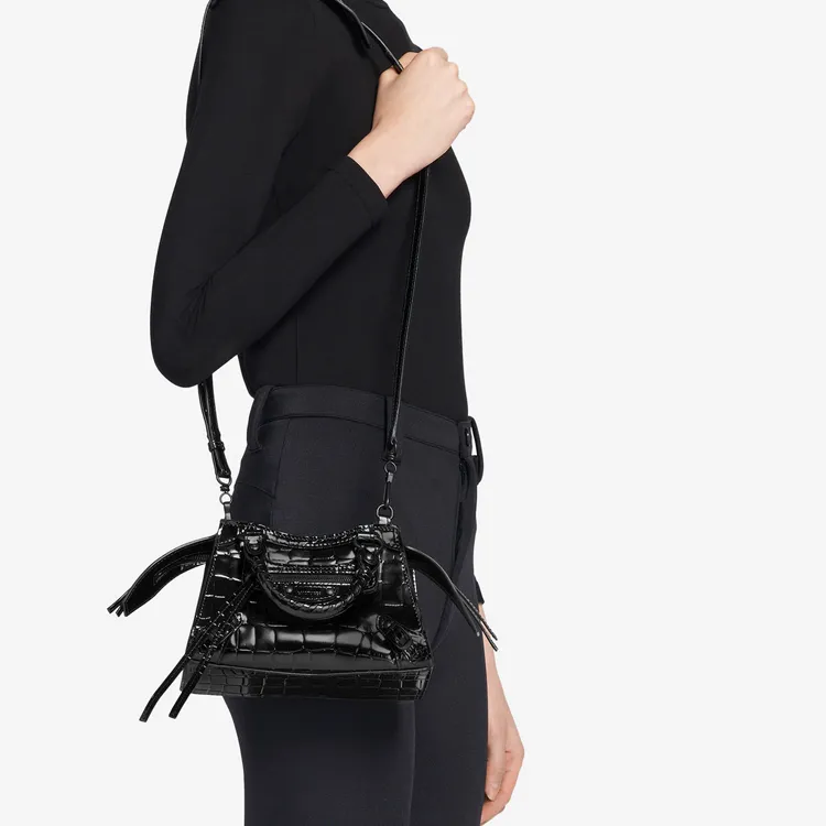 Balenciaga Neo Classic Cow Leather Shoulder Bag Mini Women's Black-6