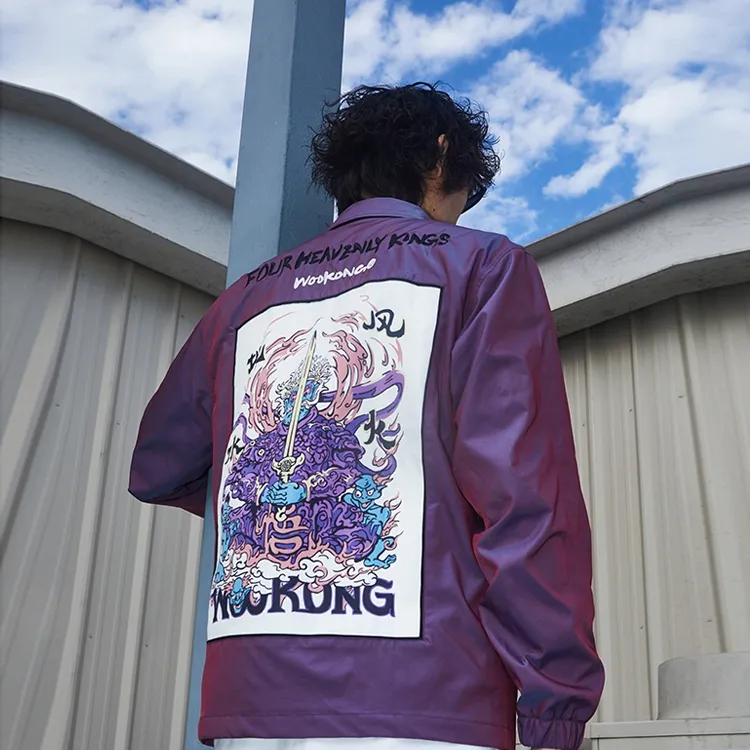 WOOKONG Loose Fit Jacket Men's Purple-2