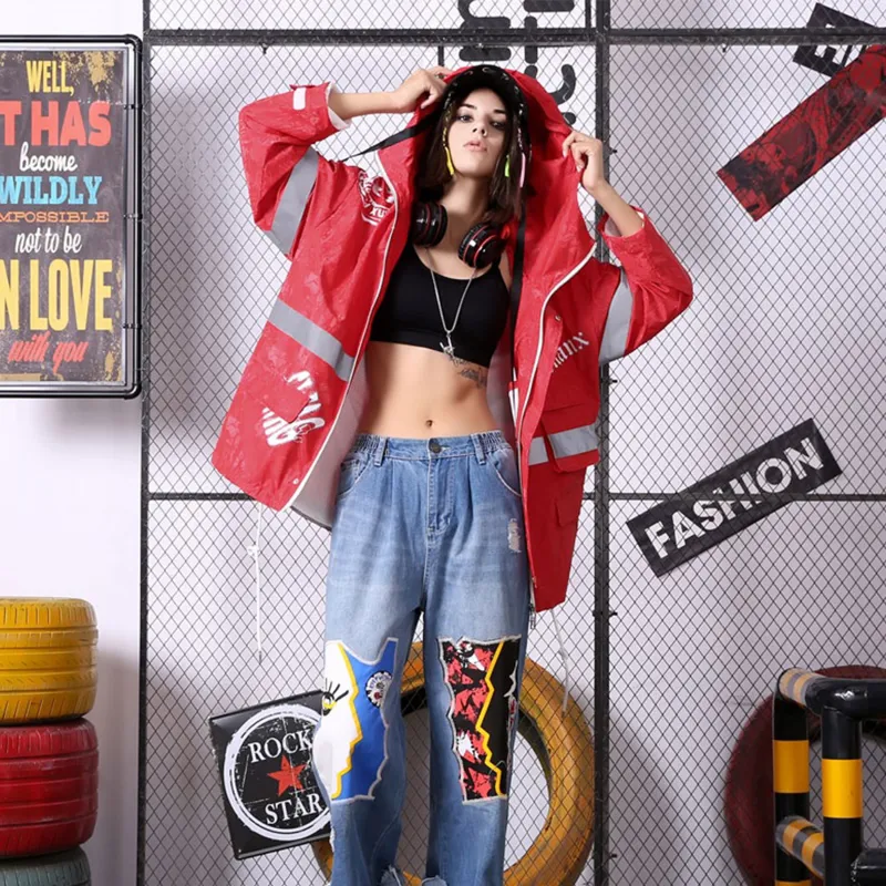 GENANX Loose Fit Jacket Unisex Red-3