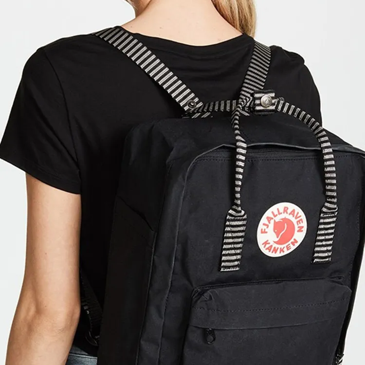 Fjallraven Kanken Cotton Backpack Regular Men's Black-4