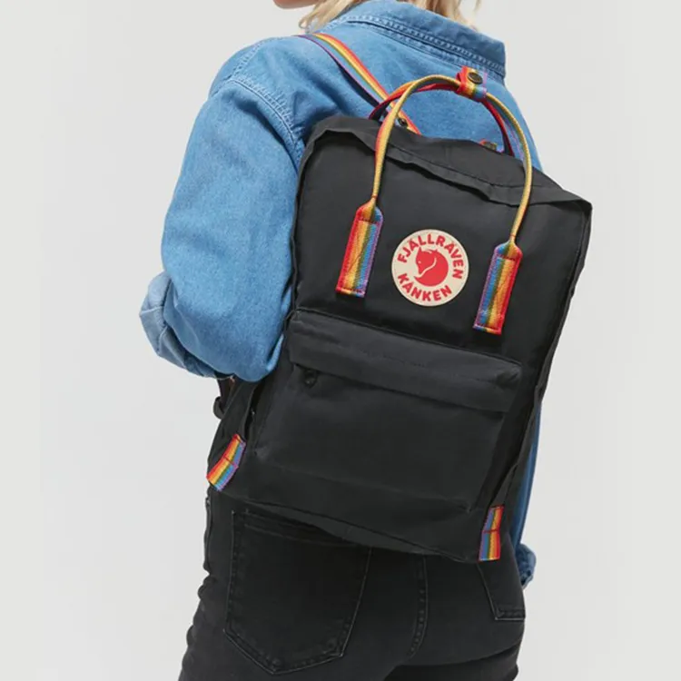 Fjallraven Kanken Polyester Backpack Regular Unisex Black-4
