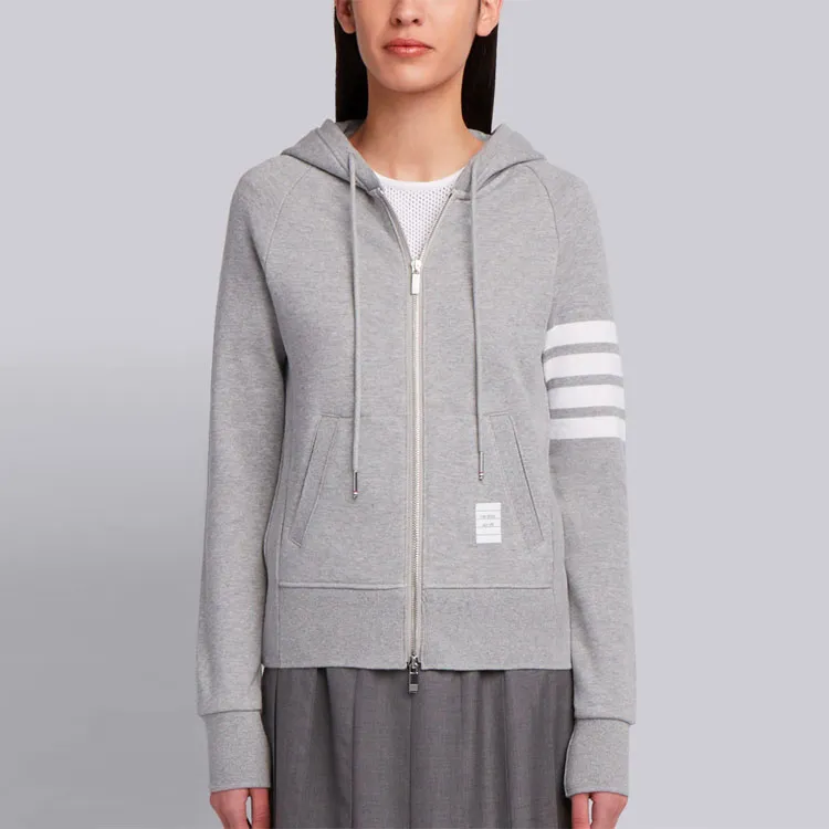 THOM BROWNE 4-Bar Zip-Up Hoodie-2