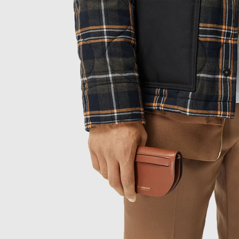 Burberry Leather Shoulder Bag, Crossbody Bag, Clutch Unisex Umber-5