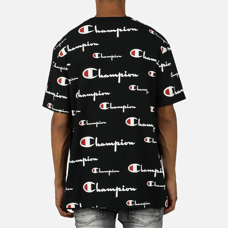 Champion Straight T Shirt US Version Unisex Black-2